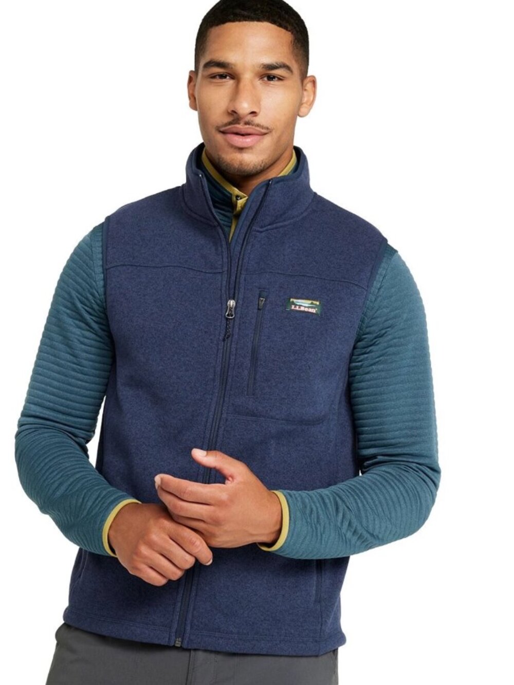 L.L. Bean Sweater Fleece Vest - Men's - Blue - L